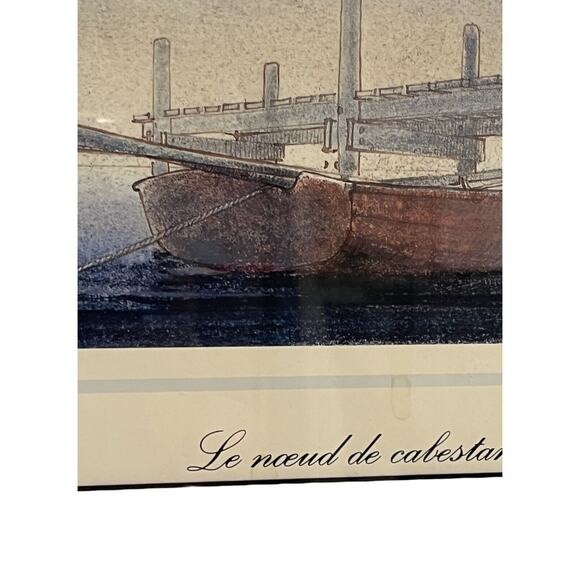 Jean Olivier Heron FRAMED WALL ART Le Noeud De Cabestan Nautical Boat Rope Knots - Picture 3 of 5